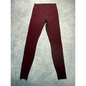 Lululemon wunder under tights High Rise leggings sz 6 burgundy Nulu gym workout